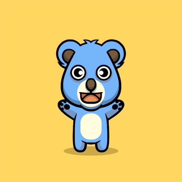 Simpatico logo del cartone animato della mascotte del cucciolo di koala