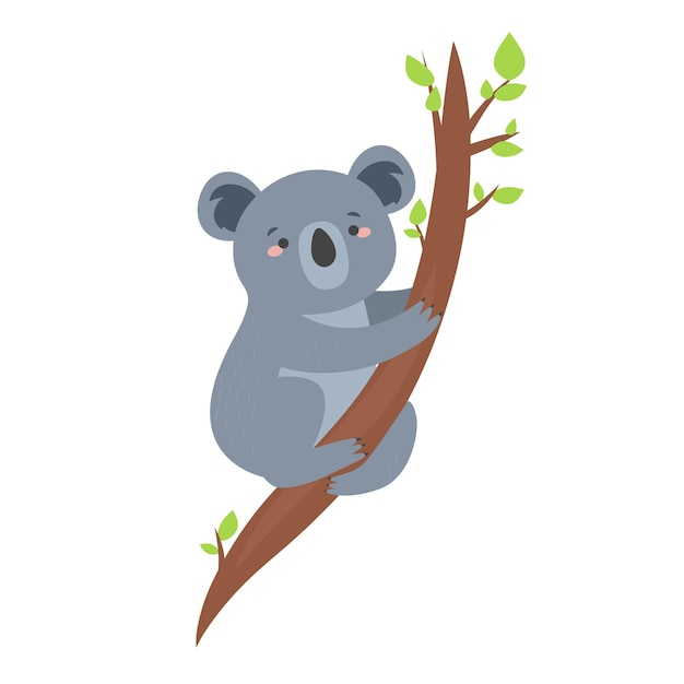 Cute koala in flat style