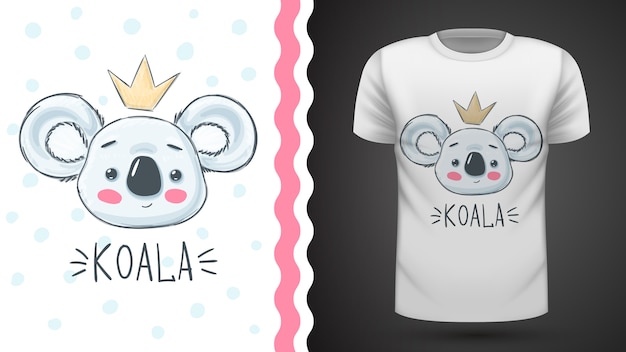 Vettore idea koala carina per t-shirt stampata