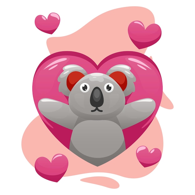 cute koala illustration logo design