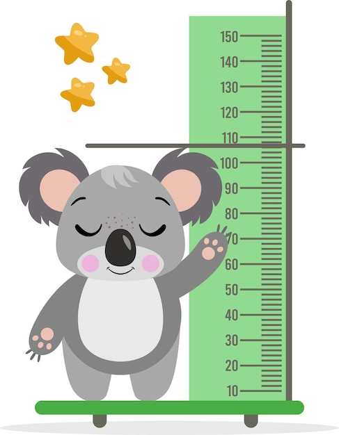 Cute koala ruler for baby growth