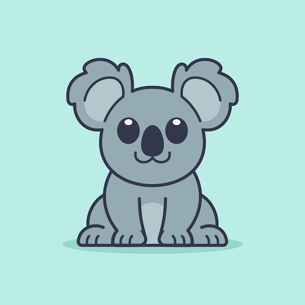 Cute Koala Sitting Down Illustration