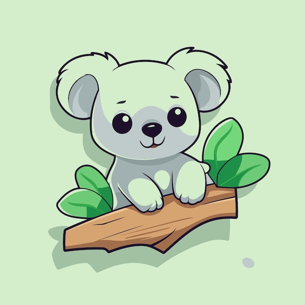 Вектор Милая коала сидит на ветке дерева векторная иллюстрация