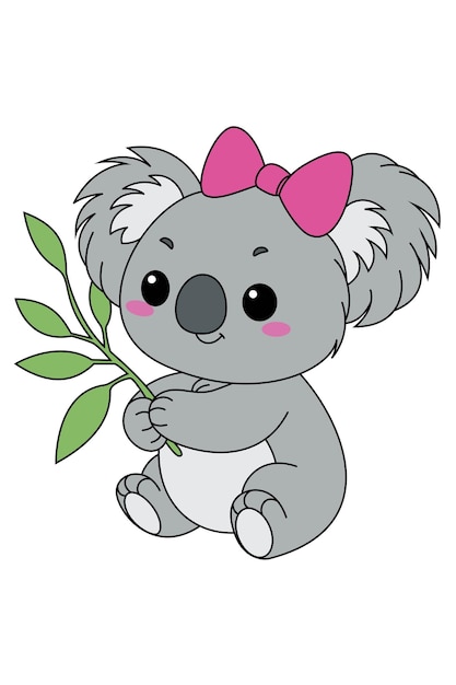 Cute Koala Squishmallow Illustration Animal clipart to create worksheets or game for children