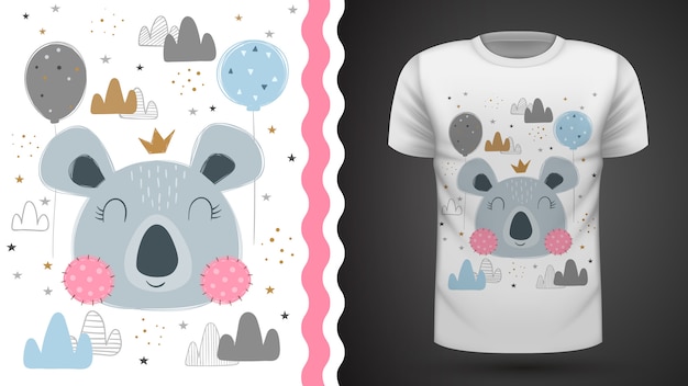 Vector cute koala t-shirt