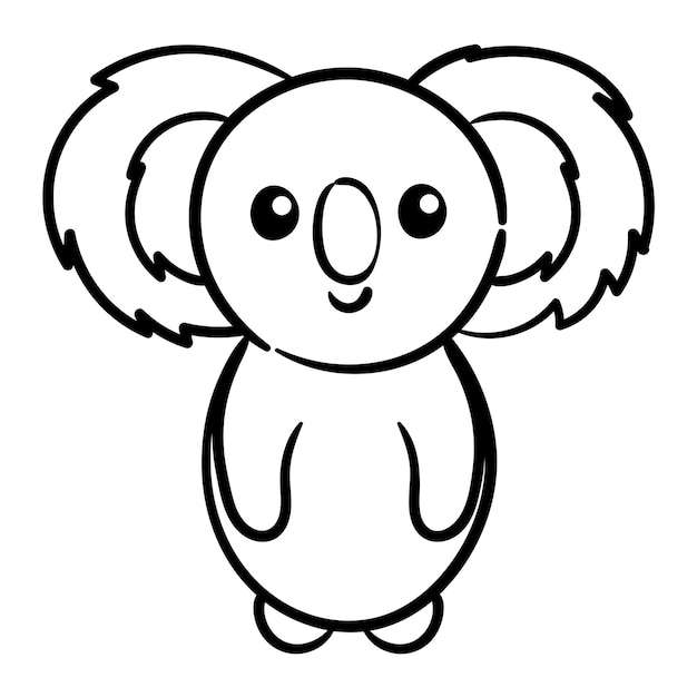 Illustrazione vettoriale di koala carino personaggio dei cartoni animati dell'orso koala del bambino