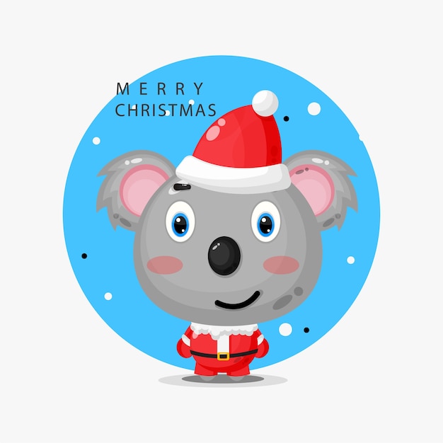 Koala carino che indossa un'uniforme di babbo natale