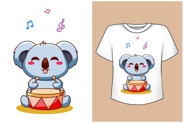 ドラムtシャツとかわいいコアラ