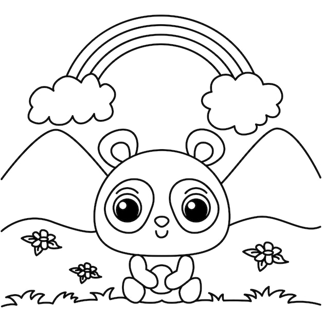 Cute koala with good night sentence cartoon characters vector illustration For kids coloring book