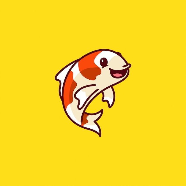 Cute Koi Fish Logo 