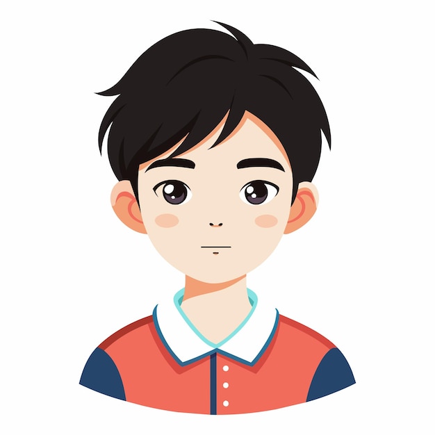 Vector cute korean boy vector illustration