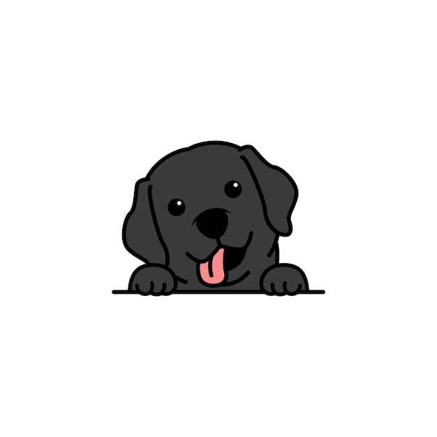 Vector cute labrador retriever puppy cartoon vector illustration