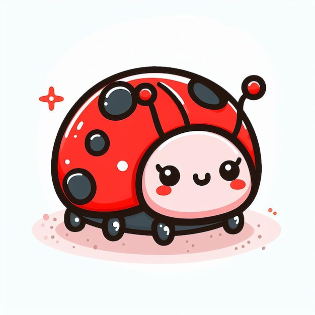 cute lady bug in a hand drawn vector illustration