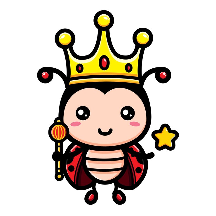 Vector cute ladybug king character design