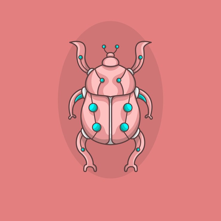 Vector cute ladybug robot mecha mascot