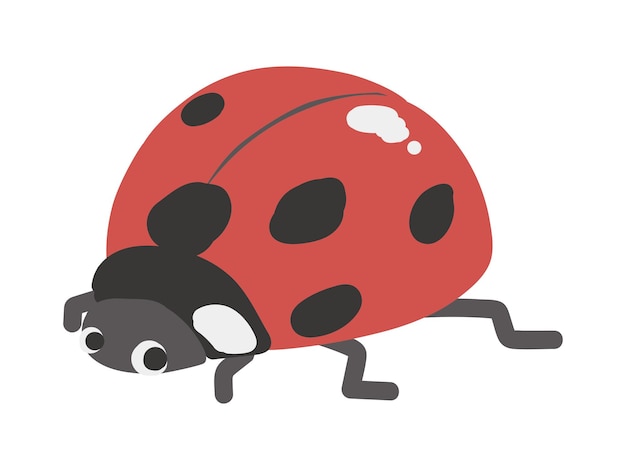 Cute ladybug Simple and flat design