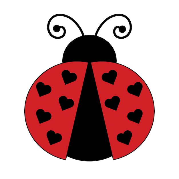 Vector cute ladybug vector illustration isolated on white background
