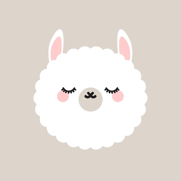 Cute lama with closed eyes