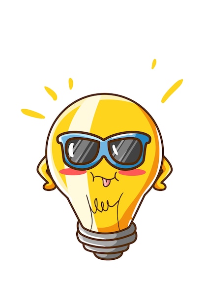 Cute lamp wearing glasses  illustration