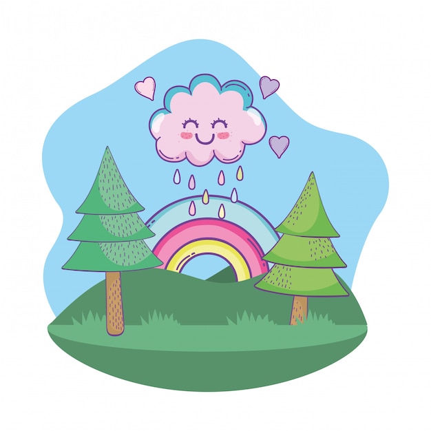 Cute landscape cartoon