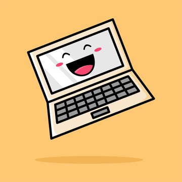 Premium Vector | Cute laptop cartoon