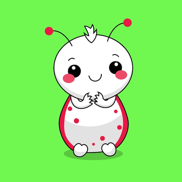 Vector cute larva with love