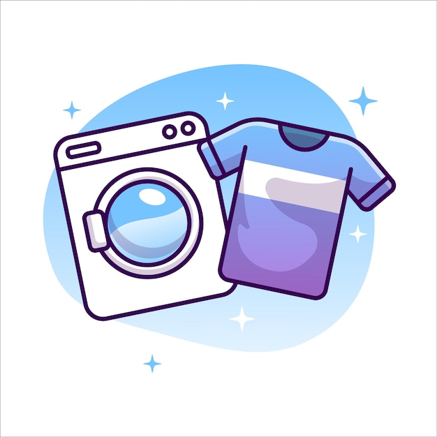 Vector cute laundry illustration