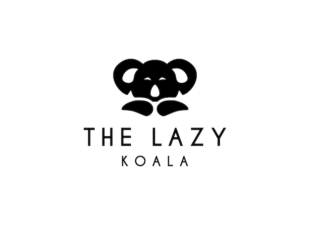 Милый ленивый коала икона дизайна логотипа Коала дизайн логотипа