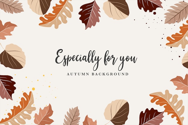 cute leaves in fall template background