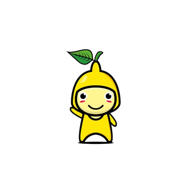 Cute lemon cartoon character cartoon character illustration design simple flat style