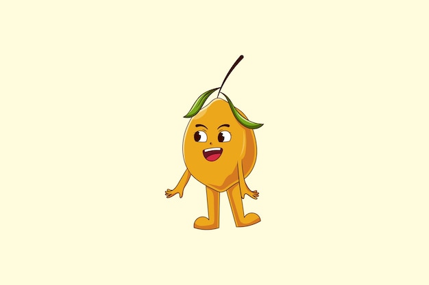 Vector cute lemon character design illustration