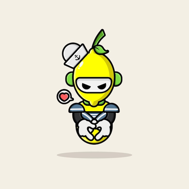 Cute lemon marine character design