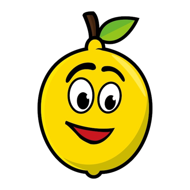 Cute lemon mascot design character Isolated on a white background