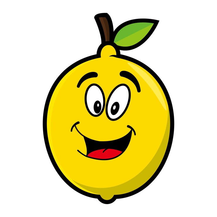 वेक्टर cute lemon mascot design character isolated on a white background