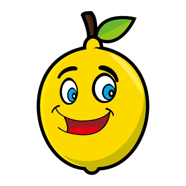 वेक्टर cute lemon mascot design character isolated on a white background