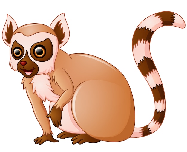 Vector cute lemur cartoon