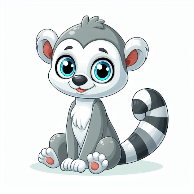 Cute Lemur Vector Cartoon illustration