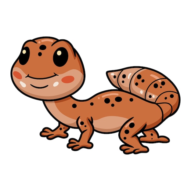 Vector cute leopard gecko cartoon character