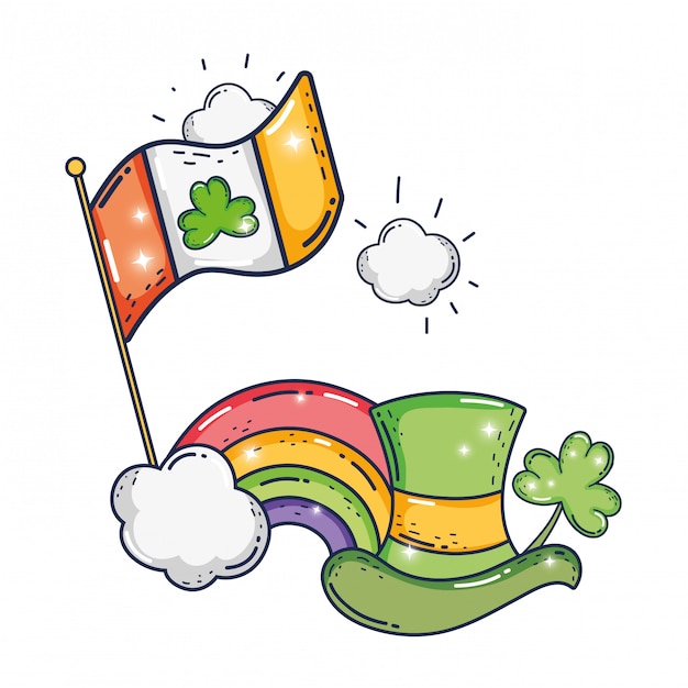 cute leprechaun hat with ireland flag