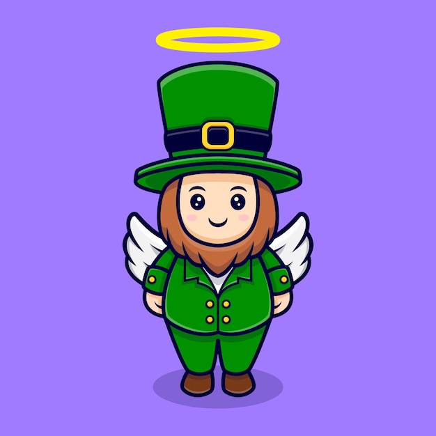 Cute Leprechaun Have Wing Cartoon Character Saint Patrick's  Day