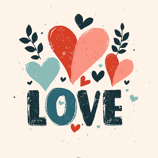 Vector cute lettering colorfull written the word love