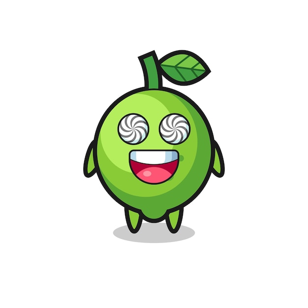 Cute lime character with hypnotized eyes , cute style design for t shirt, sticker, logo element