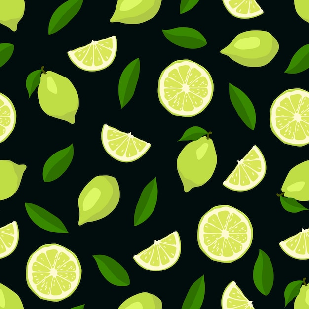 Cute limes seamless pattern.