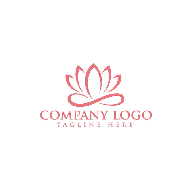 Cute linear lotus flower beauty spa logo design