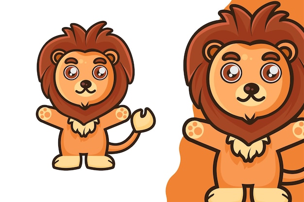 Simpatico personaggio dei cartoni animati di leone animale
