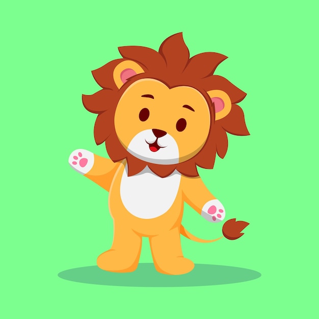 Cute Lion Cartoon Character Illustration