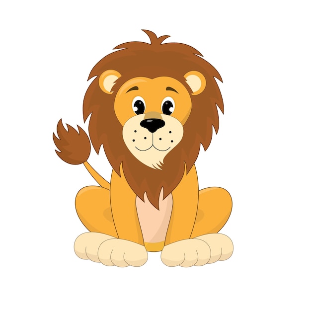 Cute lion cartoon coloring page