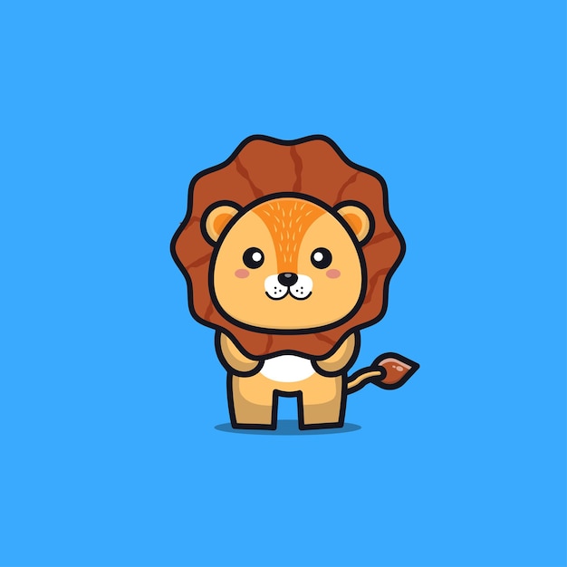 Cute lion cartoon illustration