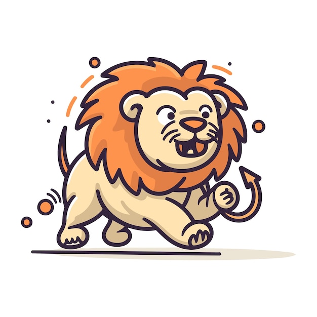 Cute lion cartoon vector illustration Cute wild animal character