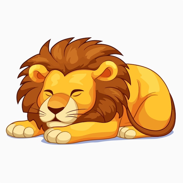 Vector cute lion cartoon